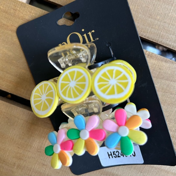 Noir Hair Claw Clips Womens Hair Accessories Lemon Daisy New Multicolor - Picture 5 of 6